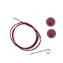 KnitPro Wire / Kabel til Korte Utskiftbare Rundpinner 20cm (Blir 40cm inkl. pinner) Lilla