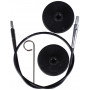 KnitPro Wire / Kabel til Udskiftelige Rundpinde 28cm (Bliver 50cm inkl. pinde) Sort