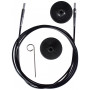 KnitPro Wire / Kabel for utskiftbare rundstrikkepinner 35cm (blir 60cm inkl. pinner) Svart