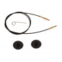 KnitPro Wire / Kabel til Udskiftelige Rundpinde 35cm (Bliver 60cm inkl. pinde) Sort/Guld