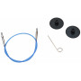 KnitPro Wire / Kabel til utskiftbare rundstrikkepinner 28cm (blir 50cm inkl. pinner) Blå