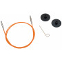 KnitPro Wire / Kabel til Utskiftbare Rundpinner 56cm (Blir 80cm inkl. pinner) Oransje