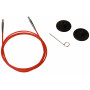 KnitPro Wire / Kabel til Utskiftbare Rundpinner 76cm (Blir 100cm inkl. pinner) Rød
