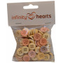 Infinity Hearts Knapper Tre Prikker Assorterte farger 15mm - 100 stk