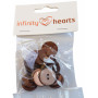 Infinity Hearts Button Akryl Brun 19mm - 20 stk