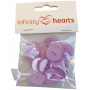 Infinity Hearts Button Akryl Lilla 19mm - 20 stk