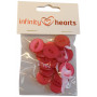 Infinity Hearts Button Akryl Cerise 19mm - 20 stk