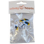 Infinity Hearts Sikkerhetsøyne med makeup Gul / Blå 13x20mm - 5 par