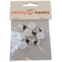 Infinity Hearts Rulleøyne med Øyebryn til påliming 15mm - 10 stk