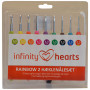Infinity Hearts Rainbow 2 Heklenålsett 13,5cm 2-6mm 9 størrelser