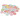 Infinity Hearts Knapper Tre Hvite med Stripete Assorterte farger 15mm - 90 stk