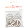Infinity Hearts Nøkkelring med Kjede Sølvfarget 28mm - 10 stk