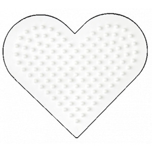 Bilde av Hama Midi Perleplate Hjerte Liten Hvit 9x7,5cm - 1 Stk