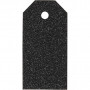 Manilla-etiketter Glitter svart 5x10cm - 15 stk.