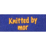 Label dobbeltsidet Knitted by Mor Marineblå