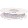 Lurex-polyesterbånd sølv 3 mm - 10 m