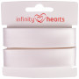 Infinity Hearts Skråbånd Viskose Sateng 40/20mm 1002 Hvit - 5m