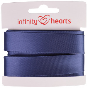 Bilde av Infinity Hearts Skråbånd Viskose Sateng 40/20mm 1402 Jeansblå - 5m