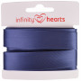Infinity Hearts Skråbånd Viskose Sateng 40/20mm 1402 Jeansblå - 5m