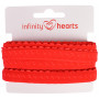 Infinity Hearts Foldestrikk Blonde 22/11mm 250 Rød - 5m