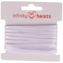Infinity Hearts Satengbånd Dobbeltsidig 3mm 029 Hvit - 5m