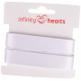 Infinity Hearts Satengbånd Dobbeltsidig 15mm 029 Hvit - 5m