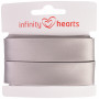 Infinity Hearts Satengbånd Dobbeltsidig 15mm 017 Grå - 5m