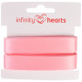 Infinity Hearts Satengbånd Dobbeltsidig 15mm 150 Rosa - 5m