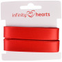 Infinity Hearts Satengbånd Dobbeltsidig 15mm 250 Rød - 5m
