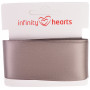 Infinity Hearts Satengbånd Dobbeltsidig 38mm 017 Grå - 5m