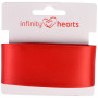 Infinity Hearts Satengbånd Dobbeltsidig 38mm 250 Rød - 5m