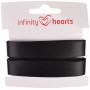 Infinity Hearts Satengbånd Dobbeltsidig 15mm 030 Svart - 5m