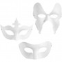 Masker, hvit, H: 10-20 cm, B: 18-20 cm, 4 stk./ 3 pk.