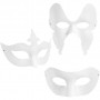 Masker, hvit, H: 10-20 cm, B: 18-20 cm, 3x4 stk./ 1 pk.