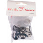 Infinity Hearts sikkerhetsøyne/Amigurumi øyne Svart 20mm - 5 par