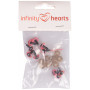 Infinity Hearts sikkerhetsøyne/Amigurumi øyne Rød 10mm - 5 par - 2. sortering