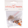  Infinity Hearts Sikkerhetsøyne/Amigurumi øyne Oransje 10mm - 5 sett - 2. sortering