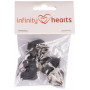 Infinity Hearts Øyenlokk til 12mm sikkerhetsøyne Svart - 5 par