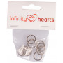 Infinity Hearts Nøkkelering Bred Sølvfarget 15mm - 10 stk