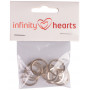 Infinity Hearts Nøkkelring Bred Sølvfarget 20mm - 10 stk