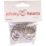 Infinity Hearts Nøkkelring Bred Sølvfarget 25mm - 10 stk
