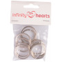 Infinity Hearts Nøkkelring Bred Sølvfarget 30mm - 10 stk