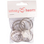 Infinity Hearts Nøkkelring Bred Sølvfarget 35mm - 10 stk