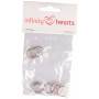 Infinity Hearts Nøkkelring Tynn Sølvfarget 15mm - 10 stk