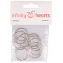Infinity Hearts Nøkkelring Tynn Sølvfarget 25mm - 10 stk