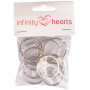 Infinity Hearts Nøkkelring Tynn Sølvfarget 30mm - 10 stk