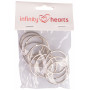 Infinity Hearts Nøkkelring Tynn Sølvfarget 40mm - 10 stk