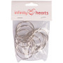 Infinity Hearts Nøkkelring Tynn Sølvfarget 45mm - 10 stk