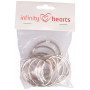 Infinity Hearts Nøkkelring Tynn Sølvfarget 50mm - 10 stk