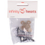 Infinity Hearts Sikkerhetsøyne / Amigurumi øyne Rev Svart 12mm - 5 par